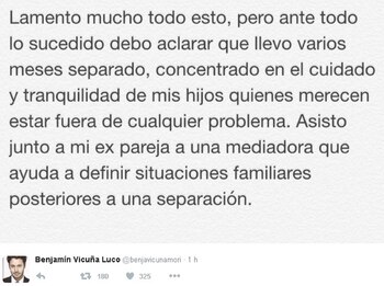 El comunicado que emitió Benjamín