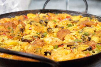 Paellas, pescados y mariscos, en preparaciones gourmet o