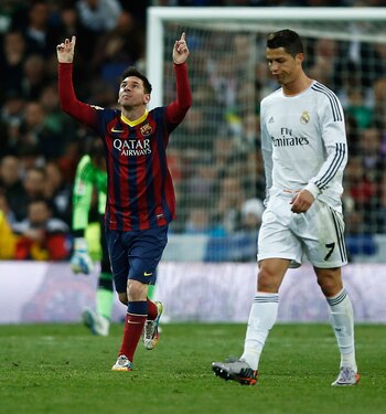 Madrid (2014): Espectacular 4-3 del Barça en el Bernabéu, por la liga. Y triplete de Messi (Getty)