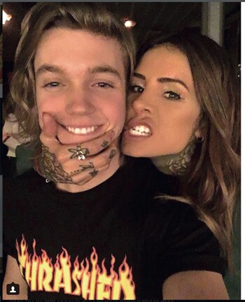 Con Cande Tinelli antes de