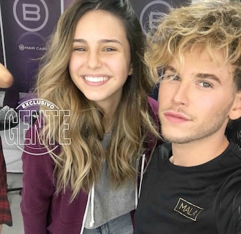 Con el peinador Martín Sosa.