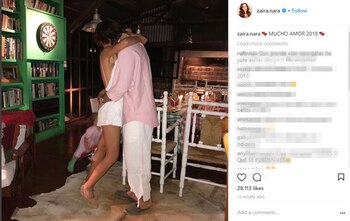 Zaira y su pareja Jakob Von Plessen, con un look chacarero y la pequeña Malaika detrás