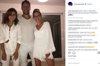 Gimena Accardi y Nico, con Sol, la hermana de él
