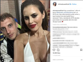 Silvina Luna y El Polaco no sólo celebraron Año Nuevo, sino también su aniversario