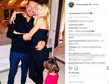 Marcelo Tinelli recibió el 2018 con su mujer Guillermina Valdes y Lolo