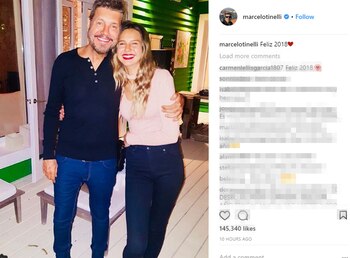 Marcelo Tinelli en Punta del Este recibió el año con todos sus hijos, en esta foto está con Juanita
