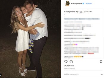 Jimena Barón y Del Potro,con el pequeño Momo