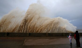 Olas en New Brighton, en la