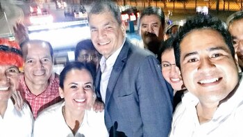 Rafael Correa llegó en la