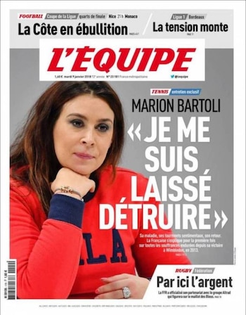 Marion Bartoli confesó en L’Equipe