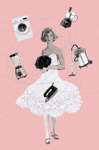 Novia electrodomesticada, collage de Juliana