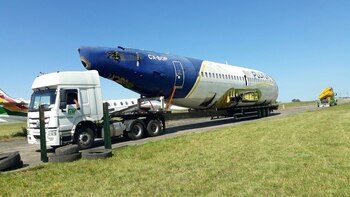 El fuselaje del avión está