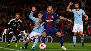 Mascherano en el que pudo haber sido su último partido con el Barcelona (Getty)