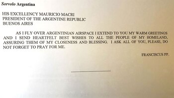 El telegrama del Papa