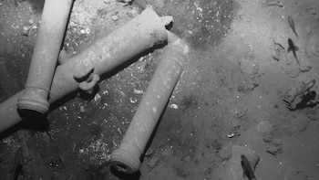 Restos del galeón, en las