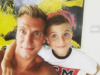 Con Valentino, el mayor de