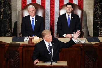 28/2/2017 Donald Trump habla en una sesión conjunta de ambas cámaras del Congreso