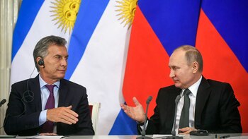 Mauricio Macri junto a Vladimir Putin,