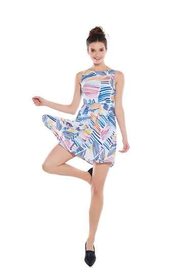 Solero estampado ceñido en la cintura