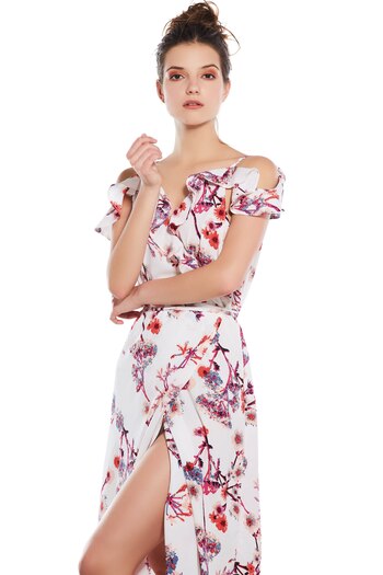 Vestido cache coeur con volados