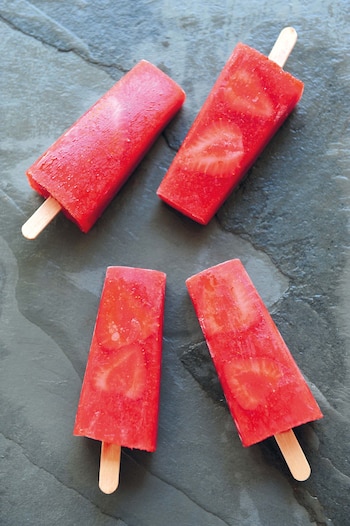 Helados de frutilla.( Foto Claudia