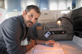 Fernando Romo a bordo del