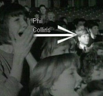 Phil Collins durante el rodaje