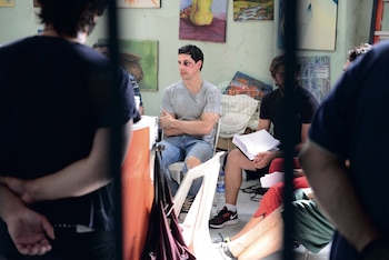 Lamothe en el set de