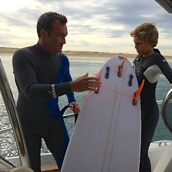 Con su hijo Mathieu (Foto