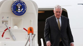 Rex Tillerson en su llegada