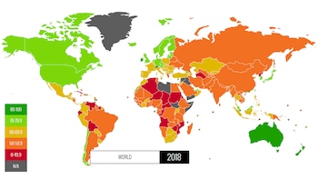 El mapa de la libertad económica en el mundo según The Heritage Foundation