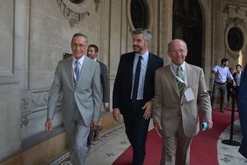 Adalberto Rodríguez Giavarini, de CARI; Marcos Peña y Jorge Mandelbaum, de CIPPEC (Foto: T20)