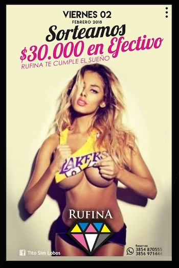 El nuevo flyer que presentaron desde Rufina: ofrece 30 mil pesos y promete “cumplir tu sueño”