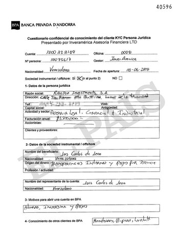 Cuestionario interno que rellenó en