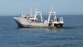 El buque español capturado por