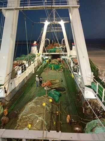 El interior del pesquero, en