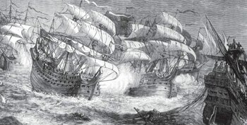 Litografía de la batalla de