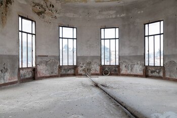 A room in the now-empty