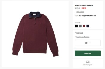 La oferta del suéter del