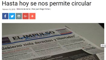 Captura del editorial en el