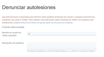 El formulario que habilitó Twitter