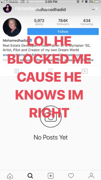 Vee dijo que Hadid la