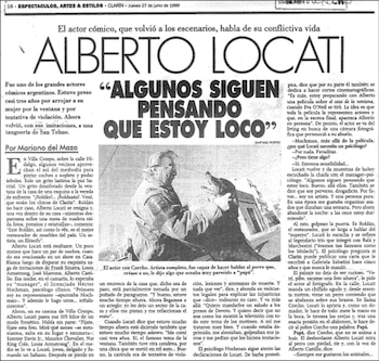 Locati, en la nota de