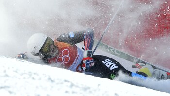 La caída fue en la prueba de Slalom Gigante (Foto: AFP)