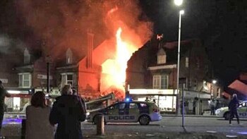 Explosión luego del accidente.