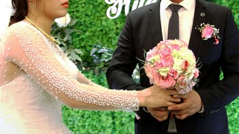 Una pareja de enamorados, cuya