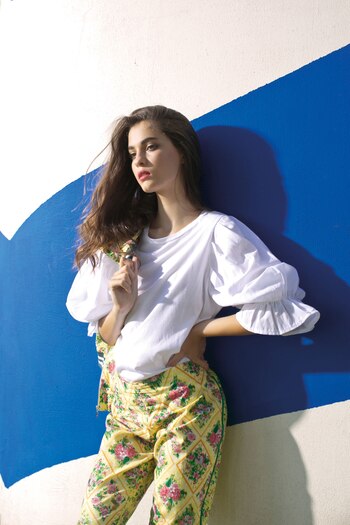 Remera con mangas abullonadas (Melocotón)