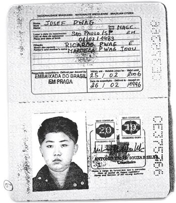 El pasaporte brasileño de Kim
