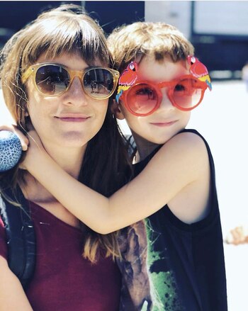 Con su hijo, Luis Ernesto