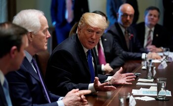 Trump durante su reunión de